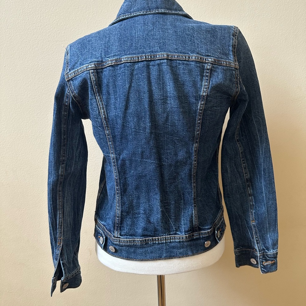 Old Navy Blue Jean Jacket with Contrast Stitching - Picture 3 of 5